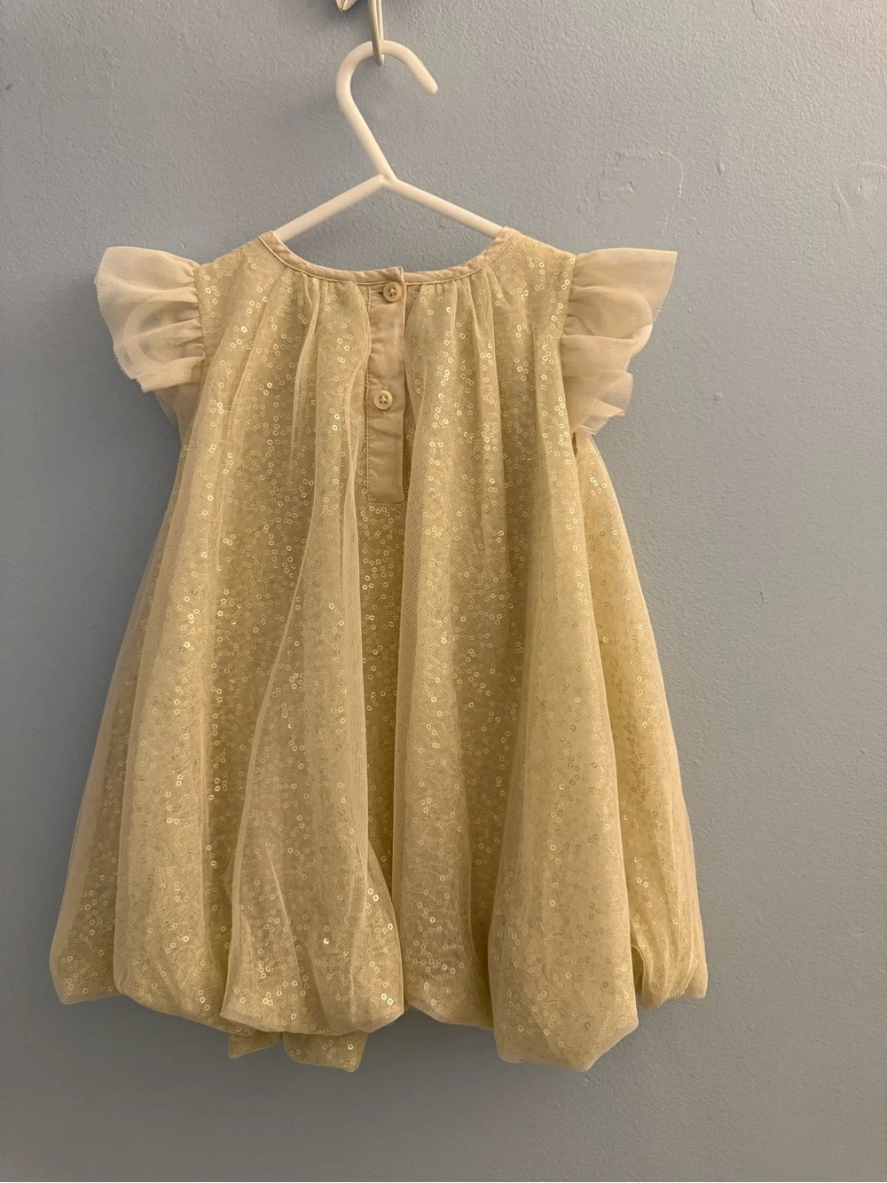 Baby GAP Cream Sequin Tulle Baby Dress